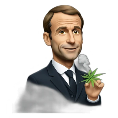 Président macron smoke cannabis sticker
