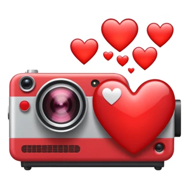 Projector reflecting red hearts  sticker