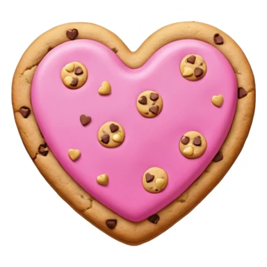 Heart cookie with pink chips  sticker