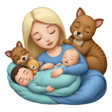 Femme Marie, homme Joseph, et le petit bébé Jesus, et les animaux font tous dodo sticker