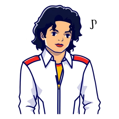 Michael Jackson from waist up with his signature pose sticker