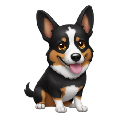 Black corgi dressed for Halloween sticker
