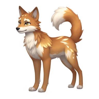 Anthro Colorful Shiny Fionbri-Falvie-sparkle-wolf-sona with wild markings full body sticker