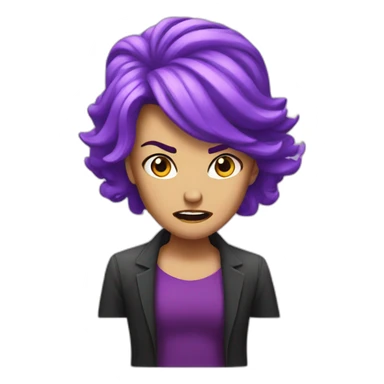 Angry purple haired liberal sticker