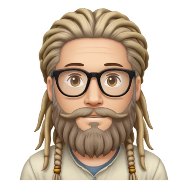 White dude with beard with glasses and dreads sticker