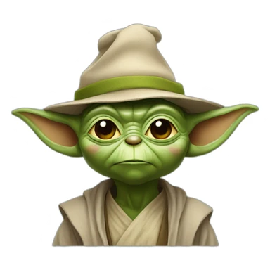 Yoda wearing a hat sticker