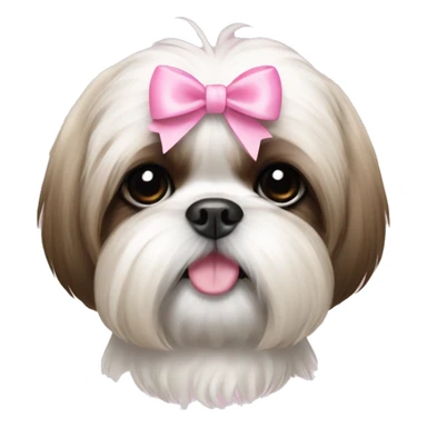 Blank Shih Tzu pink bow sticker