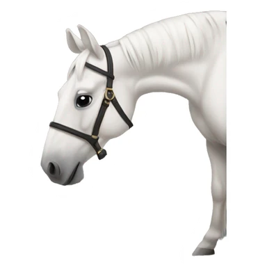 Horse smelling white flour sticker