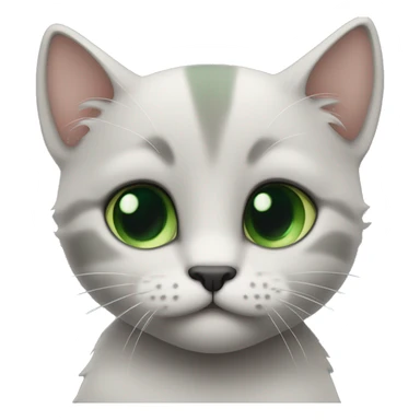 Schwarze baby Katze. Mit grünen Augen und einem weissen Punkt am hals. sticker