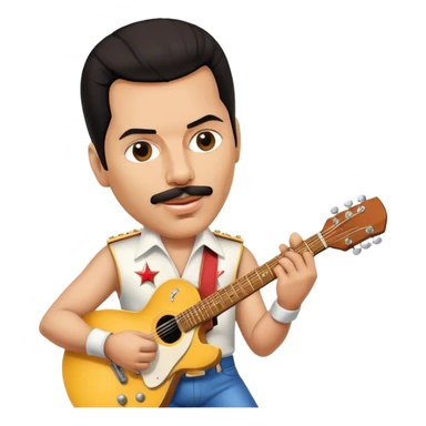 Freddie Mercury playing a guitar sticker