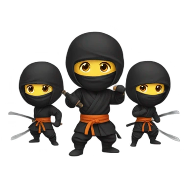 four little ninjas team9 sticker