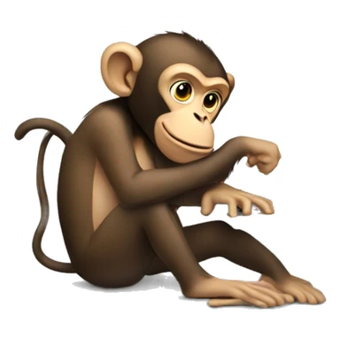 A monkey at a computer with a lot of money around him sticker