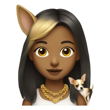 girl with gold chihuahua  sticker