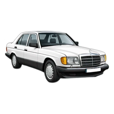 A Mercedes w126 white  sticker