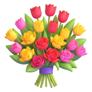 bouquet of roses and tulips sticker