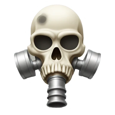 Bone Skull with gas mask sticker