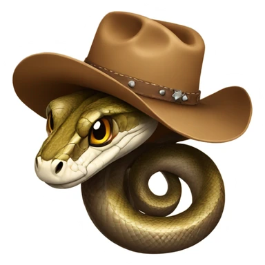Snake wearing a cowboy hat sticker
