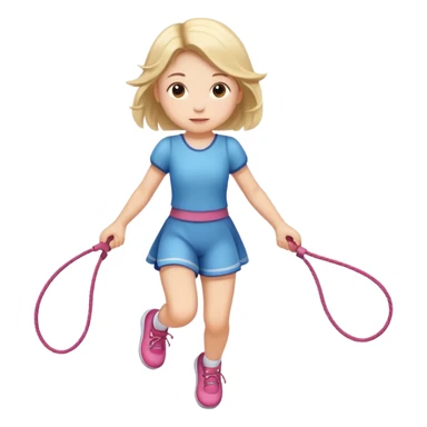 small girl skipping with a single rope sticker