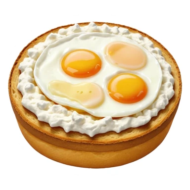 Sour bread with cottage cheese and egg on top sticker