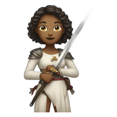 Girl with a sword sticker