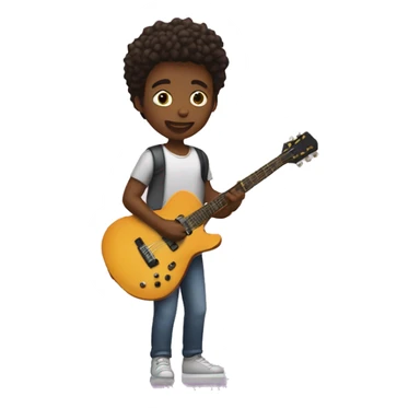 person calmly playing a rnb guitar sticker