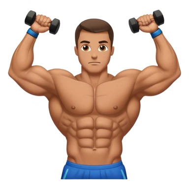 bodybuilder laying down abs exercise sticker