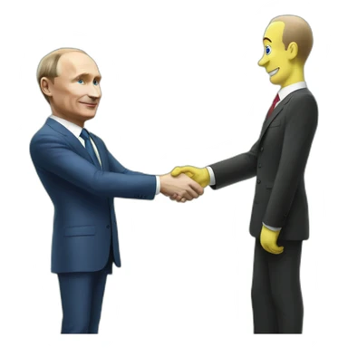 Vladimur putin shakes hand with spongebob sticker