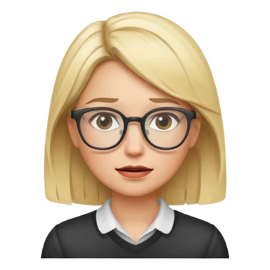 Emotional blonde with glasses sticker