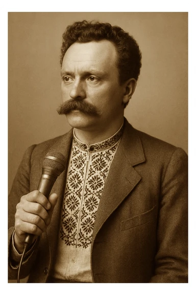 holds a microphone in his hand sticker