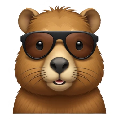 Capybara wearing BLACK sunglasses sticker