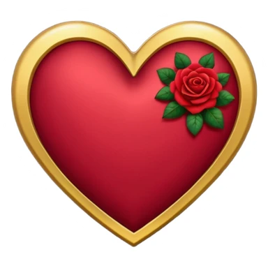 heart with a dark rose and gold sticker
