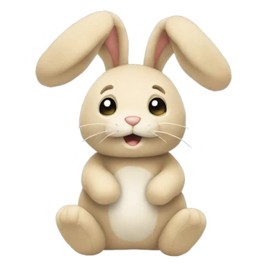 A small beige plush rabbit toy sticker