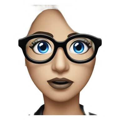 Real pokerface lady gaga blue eyes wearing black glasses  sticker