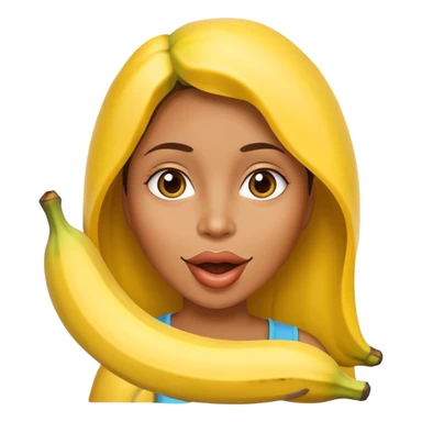 Woman with banana to her mouth sticker