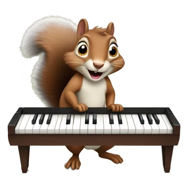 Squirrel play piano  sticker
