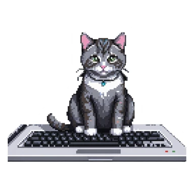 cat sitting on laptop computer keyboard sticker