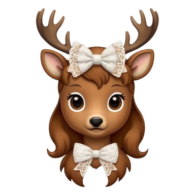 Deer with a lace bow sticker