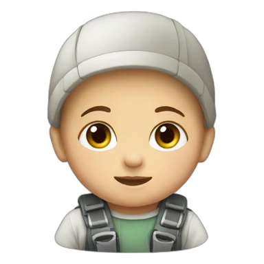 A cute Baby making a gearth sticker