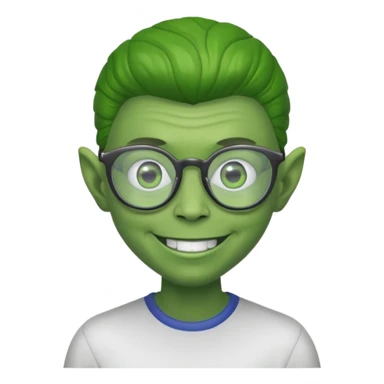 allien with glasses and shirt sticker