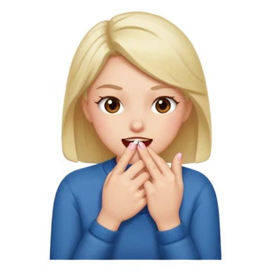 blushing and biting nails sticker