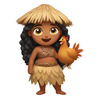 moana con su cerdo y su pollo sticker