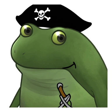 bufo in a pirate ship sticker