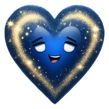 Dark blue heart with sparkles sticker