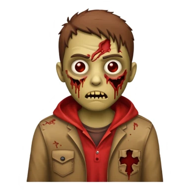 Zombie emoji with taper cut like black men  sticker