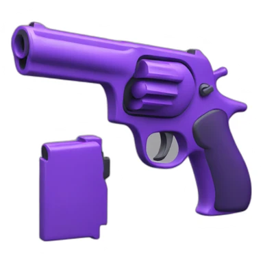 3D purple gun sticker