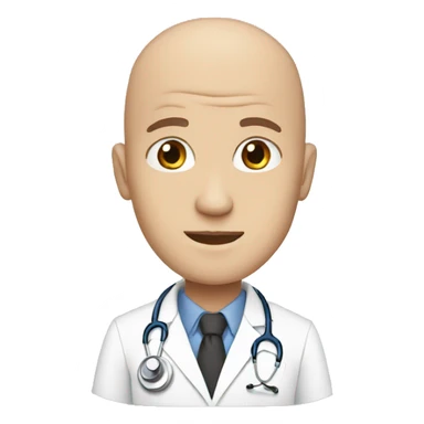 Bald blue eyed doctor sticker