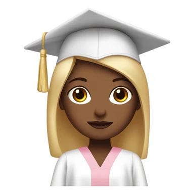 White Girl wearing baby pink graduation gown sticker