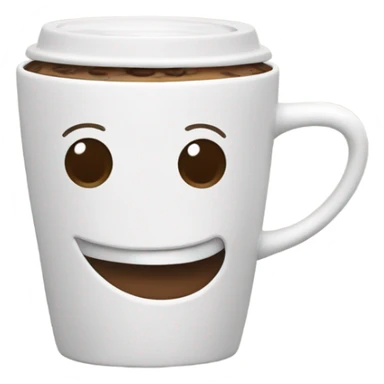 happy coffee cup with arms and legs sticker