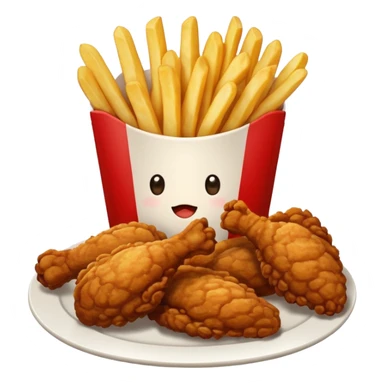 Fried chicken with fries sticker