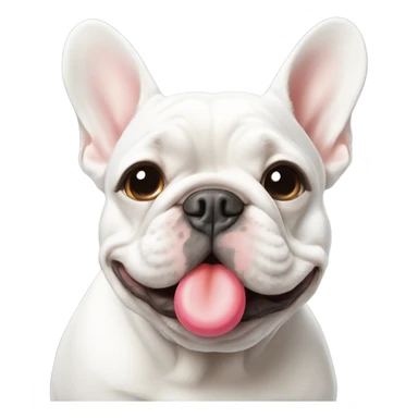 White Frenchie blowing kisses sticker